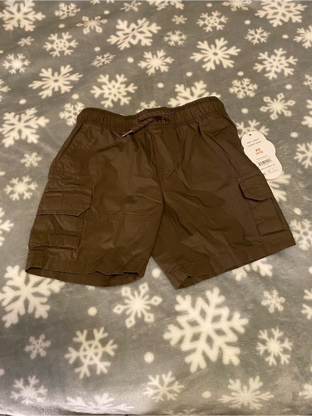 wonder nation Brown Cargo Swim Shorts for Boys